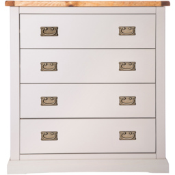 Loreo 4 Drawer Light Grey Chest of Drawers with Brass Drop Handles - Wilko - thumbnail 3