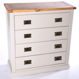 Loreo 4 Drawer Light Grey Chest of Drawers with Brass Drop Handles - Wilko - thumbnail 5