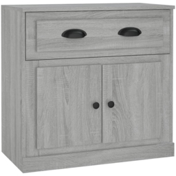 vidaXL 2 Door Single Drawer Grey Sonoma Wooden Sideboard - Size: 67.5 x 70 x 35.5cm - Wilko - thumbnail 3