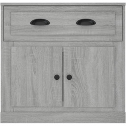 vidaXL 2 Door Single Drawer Grey Sonoma Wooden Sideboard - Size: 67.5 x 70 x 35.5cm - Wilko - thumbnail 6