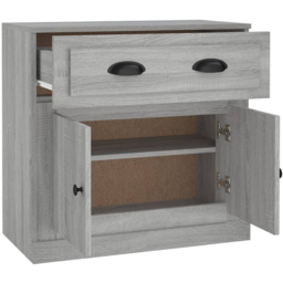 vidaXL 2 Door Single Drawer Grey Sonoma Wooden Sideboard - Size: 67.5 x 70 x 35.5cm - Wilko - thumbnail 7