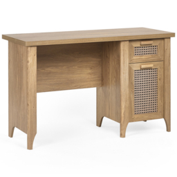Julian Bowen Sydney Single Door and Single Drawer Rattan Effect Desk - Wood - Wilko - thumbnail 3
