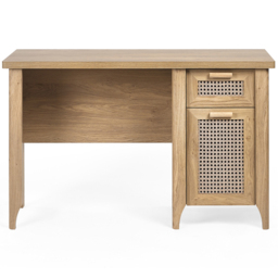 Julian Bowen Sydney Single Door and Single Drawer Rattan Effect Desk - Wood - Wilko - thumbnail 4