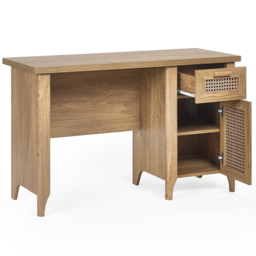 Julian Bowen Sydney Single Door and Single Drawer Rattan Effect Desk - Wood - Wilko - thumbnail 5