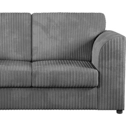 Luxor 4 Seater Grey Jumbo Cord Full Back Sofa Suite - Wilko - thumbnail 5