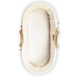Clair de Lune Baby Cream Organic Palm Moses Basket with Natural Rocking Stand - Size: 68 x 28 x 74cm - Wilko - thumbnail 5