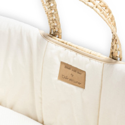 Clair de Lune Baby Cream Organic Palm Moses Basket with Natural Rocking Stand - Size: 68 x 28 x 74cm - Wilko - thumbnail 4