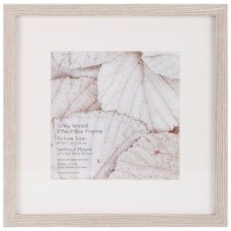Grey Wood Effect Box Photo Frame 12 x 12 inch - The Port. Co Gallery - Wilko