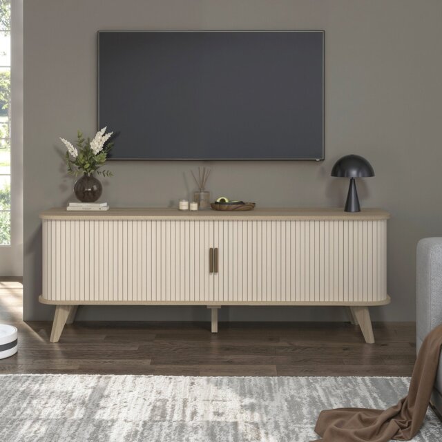 Mateo Sliding Door TV Unit Neutral - Wilko - image 1