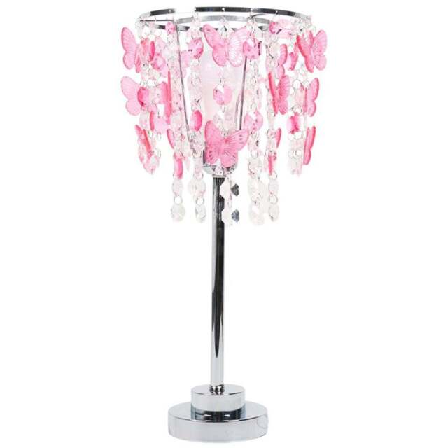 Pink Butterfly Table Lamp Pink - Wilko - image 1