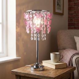 Pink Butterfly Table Lamp Pink - Wilko - thumbnail 7