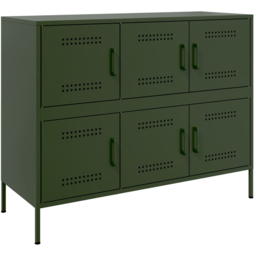 vidaXL 6 Door Olive Green Sideboard - Size: 79 x 100.5 x 39cm - Wilko - thumbnail 3