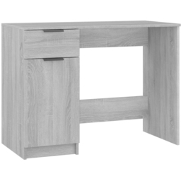 vidaXL Single Door Single Drawer Computer Desk Grey Sonoma - Size: 75 x 100 x 50cm - Wilko - thumbnail 3