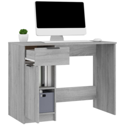 vidaXL Single Door Single Drawer Computer Desk Grey Sonoma - Size: 75 x 100 x 50cm - Wilko - thumbnail 5