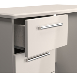 Crowndale Knightsbridge 3 Drawer Kashmir Gloss Vanity Dressing Table Ready Assembled - Size: 80 x 93 x 42cm - Kashmir Gloss & Kashmir - Wilko - thumbnail 7