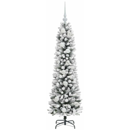 vidaXL Pre-Lit Warm White LED and White Baubles White Artificial Christmas Tree with Stand 3.9ft - Wilko - thumbnail 5
