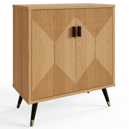 GFW Amara 2 Door Oak Geometric Accent Sideboard - Size: 78 x 35 x 70cm - Wilko - thumbnail 3