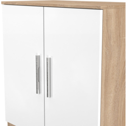Crowndale Contrast 2 Door White Matt and Bardolino Oak Cabinet Ready Assembled - Size: 79 x 74 x 39cm - White Matt & Bardolino Oak - Wilko - thumbnail 5