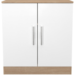 Crowndale Contrast 2 Door White Matt and Bardolino Oak Cabinet Ready Assembled - Size: 79 x 74 x 39cm - White Matt & Bardolino Oak - Wilko - thumbnail 7