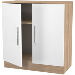 Crowndale Contrast 2 Door White Matt and Bardolino Oak Cabinet Ready Assembled - Size: 79 x 74 x 39cm - White Matt & Bardolino Oak - Wilko - thumbnail 6