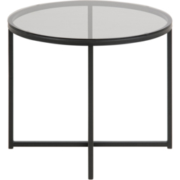 Florence Cross Round Smoked Glass Top Metal Side Table - Silver - Furniture To Go - Wilko - thumbnail 4