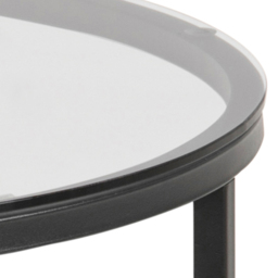 Florence Cross Round Smoked Glass Top Metal Side Table - Silver - Furniture To Go - Wilko - thumbnail 5