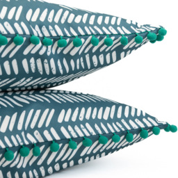 Streetwize Teal Fern Outdoor Scatter Cushion 2 Pack - Size: 44 x 44cm - Blue - Wilko - thumbnail 5