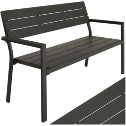 tectake 2 Seater Dark Grey Garden Bench - Wilko - thumbnail 3