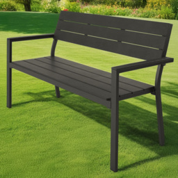 tectake 2 Seater Dark Grey Garden Bench - Wilko - thumbnail 1