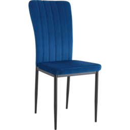 Elle Set of 2 Blue Velvet Effect Plush Padded Upholstered Dining Chair - MCC - Wilko - thumbnail 3