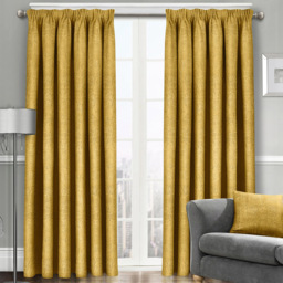 Velosso Westwood Ochre Curtains 168 x 137cm - Size: W 168 x D 137cm - Yellow - Wilko