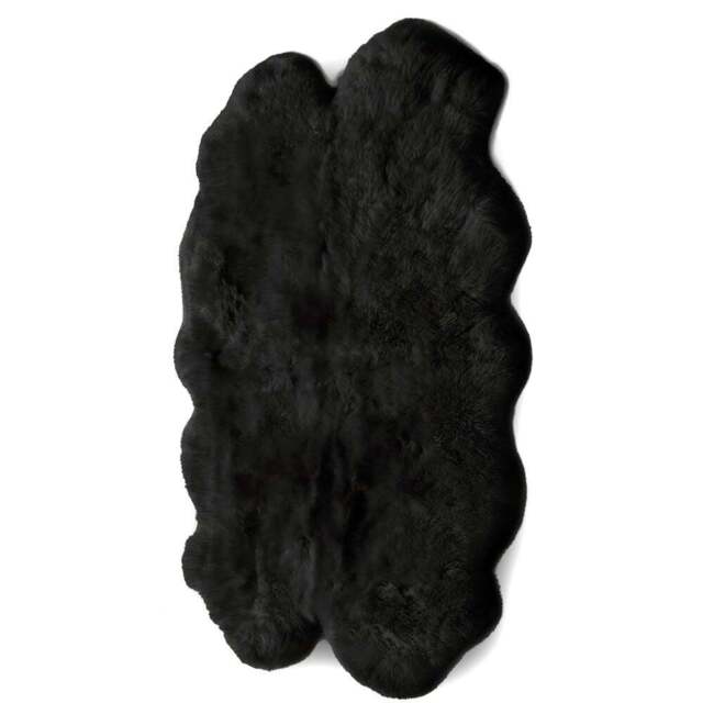 Origins Genuine Sheepskin Black Quad New Zealand Wool Rug 160 x 105cm - Size: 105 x 160cm - Origins Rugs - Wilko - image 1