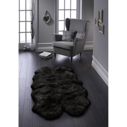 Origins Genuine Sheepskin Black Quad New Zealand Wool Rug 160 x 105cm - Size: 105  x 160cm - Origins Rugs - Wilko - thumbnail 3