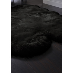 Origins Genuine Sheepskin Black Quad New Zealand Wool Rug 160 x 105cm - Size: 105  x 160cm - Origins Rugs - Wilko - thumbnail 4