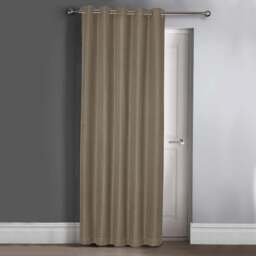 Velosso Waffle Natural Blackout Door Curtains 214 x 117cm - Size: W 117 x D 213cm - Cream - Wilko - thumbnail 1