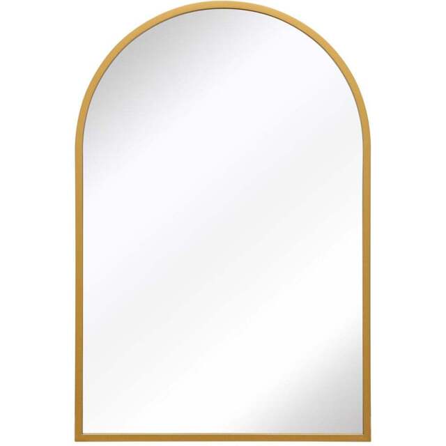 The Arcus Gold Arched Metal Wall Mirror 120 x 80cm - MirrorOutlet - Wilko - image 1