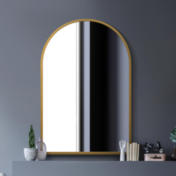 The Arcus Gold Arched Metal Wall Mirror 120 x 80cm - MirrorOutlet - Wilko - thumbnail 3