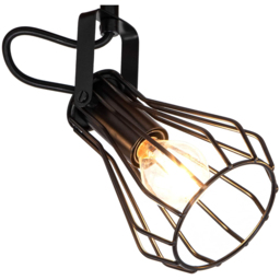 Cosylyte Kendan Matt Black 3 Light Wire Shade Spotlight - Size: 56.5 x 17.5 x 13.5cm - Brown - Wilko - thumbnail 5