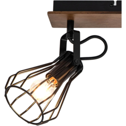 Cosylyte Kendan Matt Black 3 Light Wire Shade Spotlight - Size: 56.5 x 17.5 x 13.5cm - Brown - Wilko - thumbnail 4