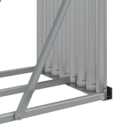 vidaXL Brown Galvanised Steel Firewood Log Holder 100 x 234 x 45cm - Wilko - thumbnail 6