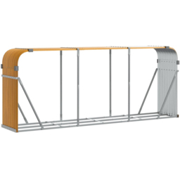 vidaXL Brown Galvanised Steel Firewood Log Holder 100 x 234 x 45cm - Wilko
