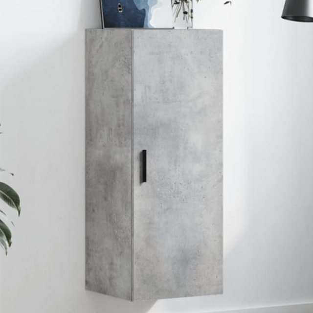 vidaXL Single Door Concrete Grey Wall Mounted Cabinet - Size: 90 x 34.5 x 34cm - Wilko - image 1