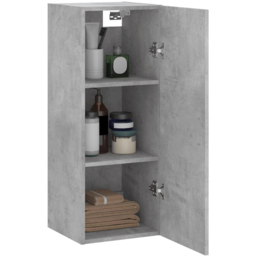 vidaXL Single Door Concrete Grey Wall Mounted Cabinet - Size: 90 x 34.5 x 34cm - Wilko - thumbnail 6