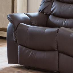 Almeira 3 Seater Brown Bonded Leather Recliner Sofa - Artemis Home - Wilko - thumbnail 4