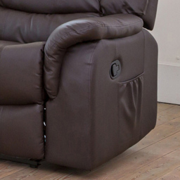 Almeira 3 Seater Brown Bonded Leather Recliner Sofa - Artemis Home - Wilko - thumbnail 3
