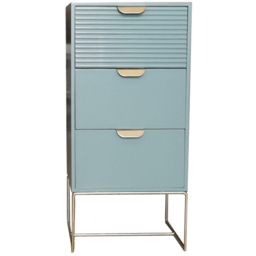 Acacia Home 3 Drawer Green Wooden Bedside Table - Wilko - thumbnail 3