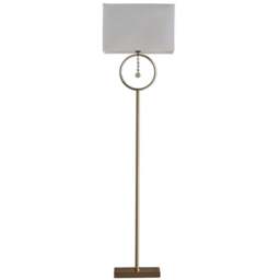 Kliving Lizzy Cream Shade Antique Brass Floor Lamp - Size: 154 x 40 x 40cm - Gold - Wilko