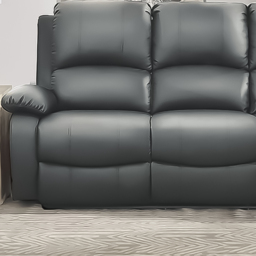 Brooklyn 3 Seater Dark Grey Bonded Leather Manual Recliner Sofa - Wilko - thumbnail 4