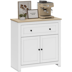 HOMCOM White Sideboard Storage Cabinet with Adjustable Shelf - Size: 19 x 43 x 93cm - Wilko - thumbnail 3