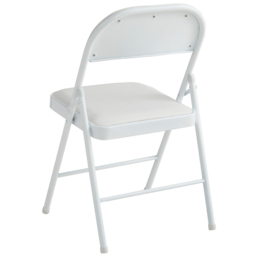Set of 2 White Padded Folding Metal Dining Chairs - MCC - Wilko - thumbnail 4
